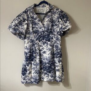 Tuckernuck Navy Toile Mini Delaney Dress